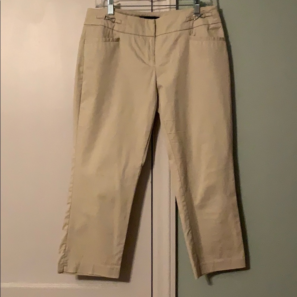 Cropped khaki dress pants
